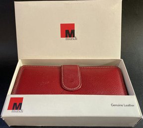 Mundi Genuine Leather Wallet In Red- 7.5in