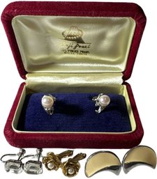 Four Earrings, One Is From Fuji Pearl Ginza Tokyo