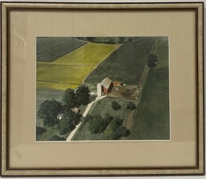 Aerial Framed Photograph Of A Rural Landscape