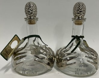 (2) Empty 750 Ml Don Julio Real Tequila Anejo Collectible Bottles
