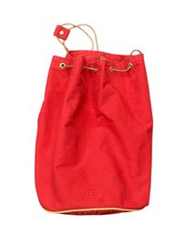 Hermes Polochon Mimile Red Canvas Shoulder Bag