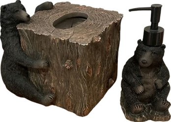 Bear Soap Dispenser And Tissue Box
