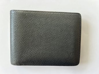 Louis Vuitton Taiga Unisex Wallet Dark Gray With Box And Dustbag, 4.5' Length X 3.5' Height