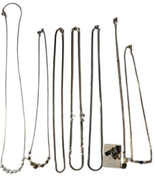 (7) Necklace Lot, And Sterling Silver Bell Of Albuquerque Charm