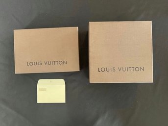 (2) Louis Vuitton Hard Storage Boxes And Dust Covers