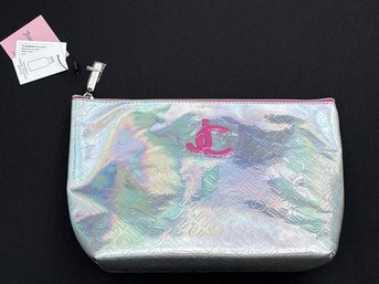 NWT Juicy Couture Silver Iridescent Cosmetic Bag