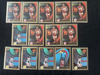 Atlanta Hawks NBA Hoops Card Lot: 15-Piece Collection, Gold Border, Circular Pattern Series