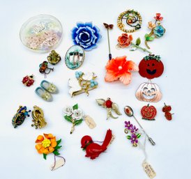 Collection Of Jewelry, Brooches And Pins