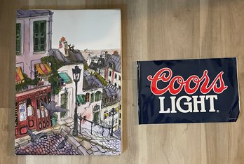Coors Light Sticker.  Wall Art Signed By Artist, Size: 39x47
