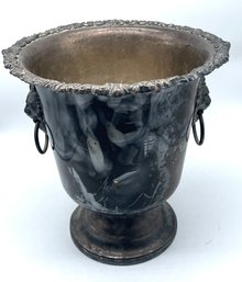 Silvertone Urn With Dual-Face Handles, Size: 10x9