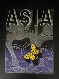 Magazine Cover: ASIA, Stylized Line Art, Butterfly Accent