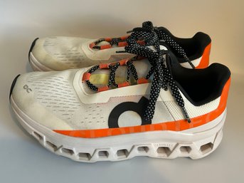 On Running Brand White/Orange Cloud Cloudmonster CloudTec OC Shoes Size 8 Women's