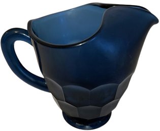 Ultra Blue Glass Pitcher - 7.5in Tall