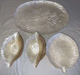 (4) Leaf Bowl Dish, Natural/gold Finish