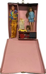Fashion Doll Wardrobe Case From Miner Ind. Includes Ken Doll, Barbie Doll And Doll Accessories