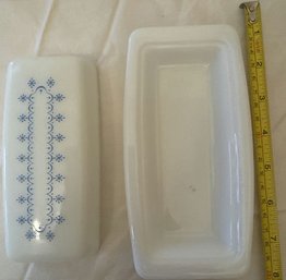 Pyrex Snowflake Blue Butter Dish