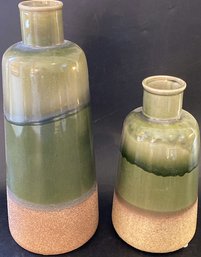 (2) Ceramic Vases 10' And 14'Tall