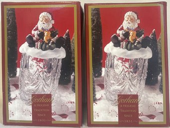 A Pair Of Gorham Winter Follies Covered Jar A Holiday Tradition Since 1831 Unopened In Box)