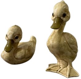 Pair Of Ceramic Duck Figurines 7' Tall, Japan