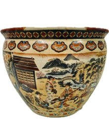 Chinese Porcelain Satsuma Koi Fish Bowl