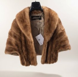 H.P. Plassman Mink Fur Cape With Monogrammed Lining