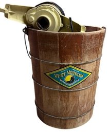 White Mountain Ice Cream Freezer In Wood Bucket, Electric Motor