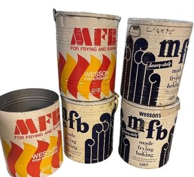 Wesson's MFB Metal Shortening Cans, Set Of Six