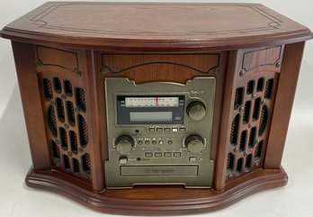 Wooden Record Player With CD Player And Radio (20x12.5x13)