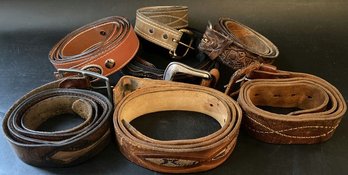 Mens Western Belts (Size Unknown) Two W/O Buckles