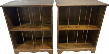 2 Wooden Vinyl Record Shelves . Set 1(13.5'x26'x32')