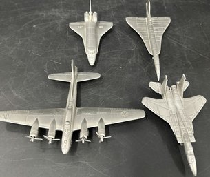(4) Airplane Models, B-17 Flying Fortress Bomber, A Concorde Supersonic Airliner, A Space Shuttle, And More