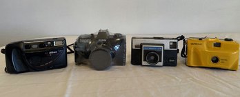 (4) Camera, Nikon, Yamasheta 35MM, Instamatic X-15 And ULTRonic