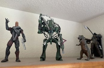 Sci-Fi And Fantasy Action Figure Set, Cyborg, Mech, Dinosaur, And Warrior Collection