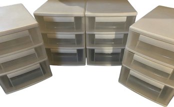 4 Plastic Drawer Organizers, 13.5x10x13H
