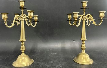 Pair Of Brass Candle Candelabra