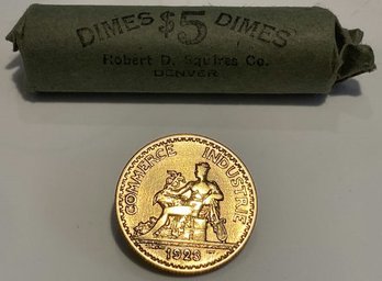 $5 Roll Of Mercury Dimes, Robert D. Squires And 1923 Commerce Industrie Coin
