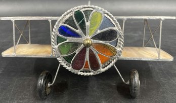 Stained Glass Airplane Kaleidoscope - 9.5'Long