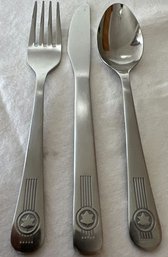Hasqa Ware Travel Silverware (Fork, Spoon, And Knife) With Case 6.5in