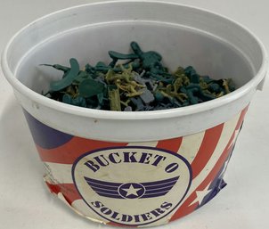 (One) Bucket O' Soldiers Toys, Military Figures, Including Soldiers, And Other Military Soldiers