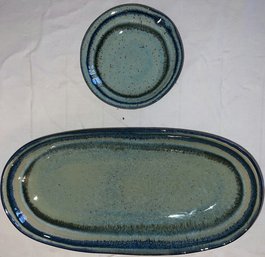 (2) Casafina Blackbirds Plate Stoneware - 13.5in Large Plate