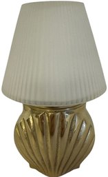 Tiny Brass With Glass Shade Accent Lamp 6x3in