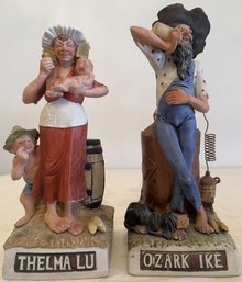 Thelma Lu And Ozark Ike Porcelain Decor, One Is Filled 12x5in
