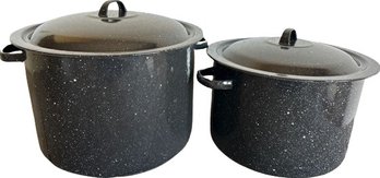 Blue Enamel Stockpots With Lid Diameter Of Largest Pot 12'