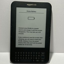 Amazon Kindle 3rd Gen Keyboard, 6' Display, EReader Gray - Model No. D00901 (Locked Device, Not Wiped)