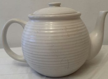 White Ceramic Tea Pot - 7x7in