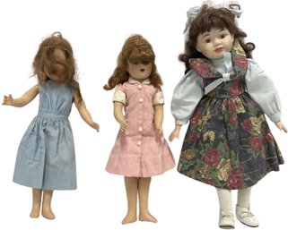 (3) Porcelain Dolls