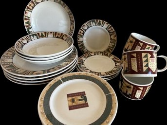 Sakura Christmas Patch Plates 1999 Diameter Of Largest Plate 10'