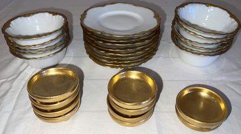 Fruit/Dessert/Sauce Bowls Gold Band Scalloped Edge