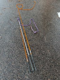 Two Training Whips And Practice Rope For Horses