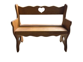 Wood Bench With Heart Cutout Back